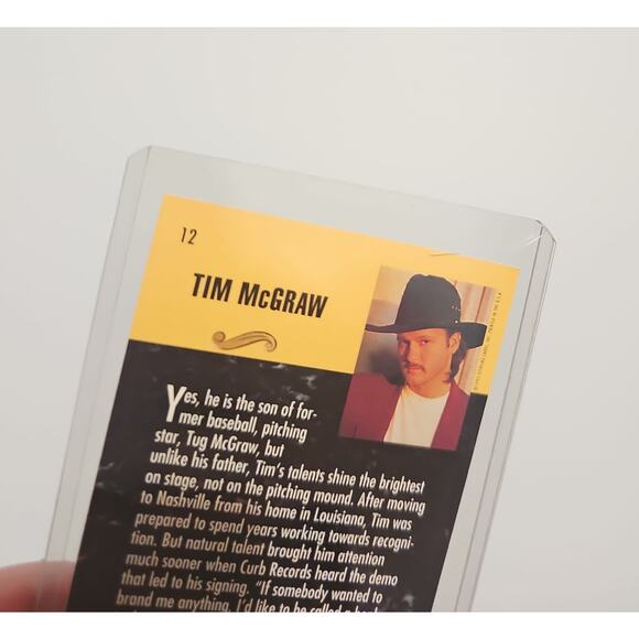 Tim McGraw 1993 Sterling Country Gold Series Card Trading Card - Picture 6 of 6
